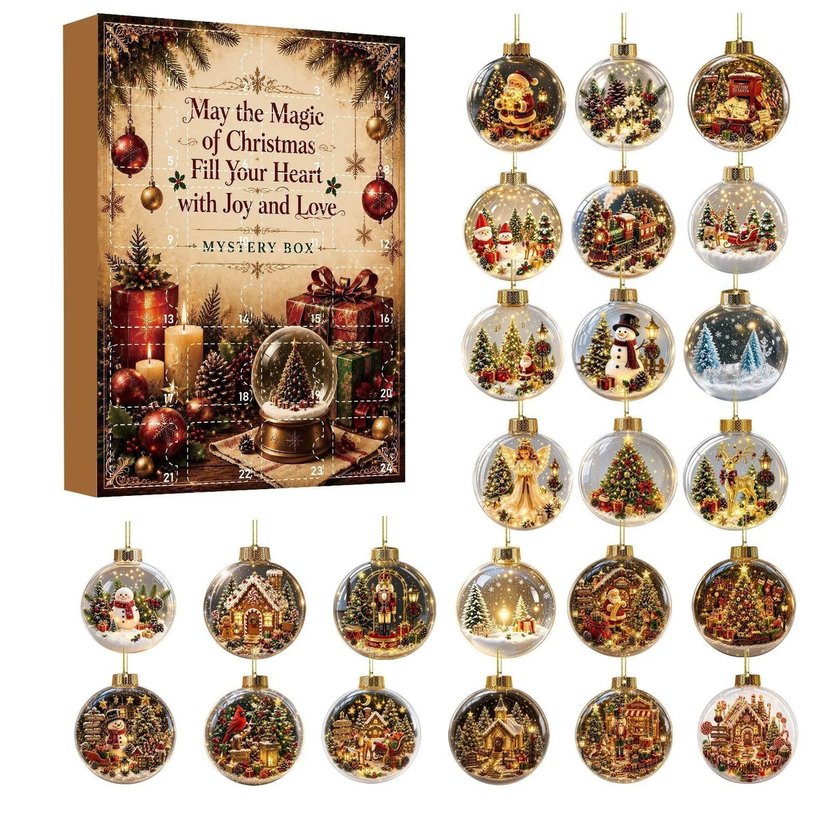 calendario adviento de bolas de navidad